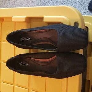 VIVAIA SQUARE TOE CHUNKY HEEL SHOE BLACK SIZE 11